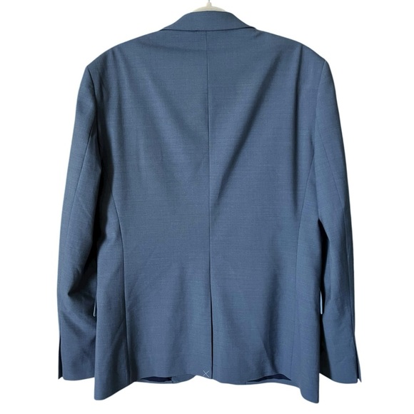 Express Mens Size 40 Regular Slim Fit Dusty Blue 4 Way Stretch Blazer NWT - Picture 6 of 9